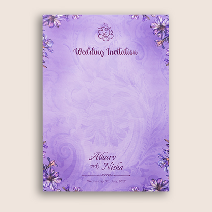 Lavender Floral Door Style Wedding Invitation -  KVN07800