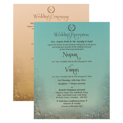 Maroon Royal Couple Padded Wedding card-KRE28030