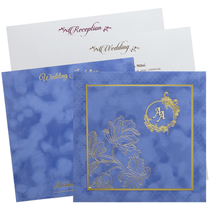 Check out Blue Luxury Floral Wedding Invitation at best price. ?WhatsApp Support ?Express Delivery.