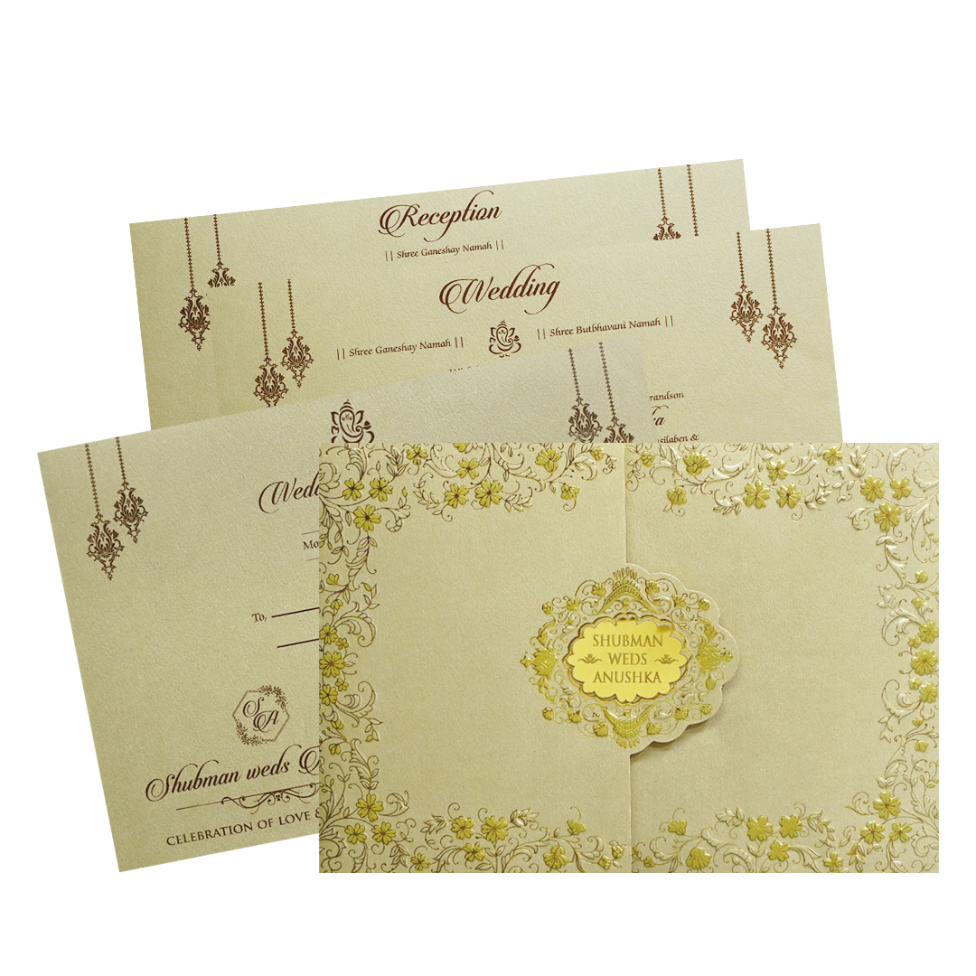 Royal Embossed Wedding Invitation Card-KRB09100