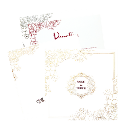 White Floral Minimalist Wedding Card-KPR06600