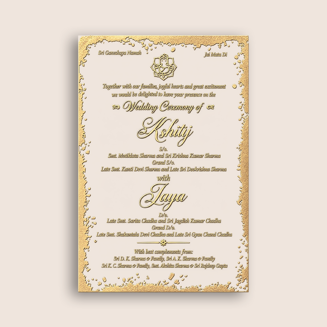 Royal Blue Velvet Wedding Invitation Card - KVR102