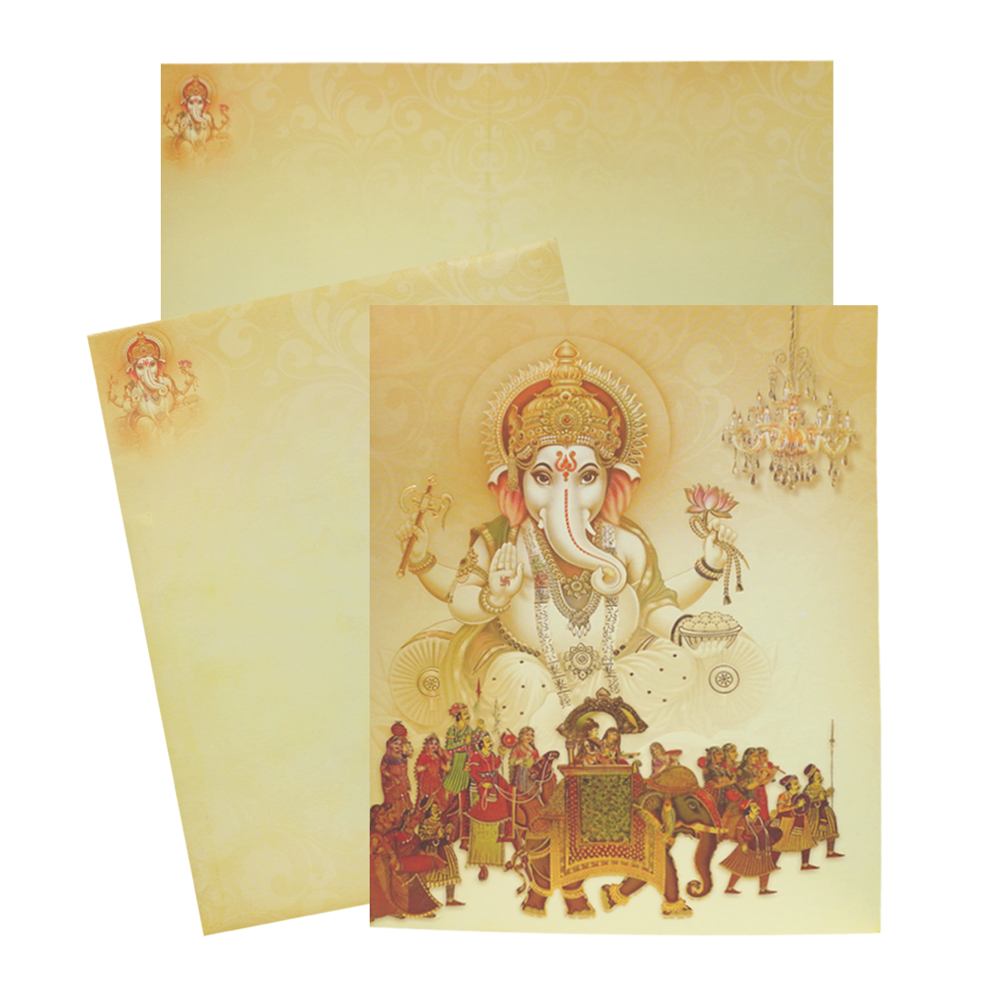 Sandal Jumbo Offset Ganesha With Baraat Print-KNKJ1083-King of Cards
