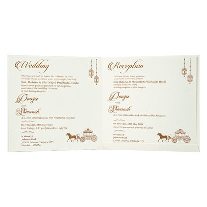 White Ganesha Floral Wedding Card-KRE27700