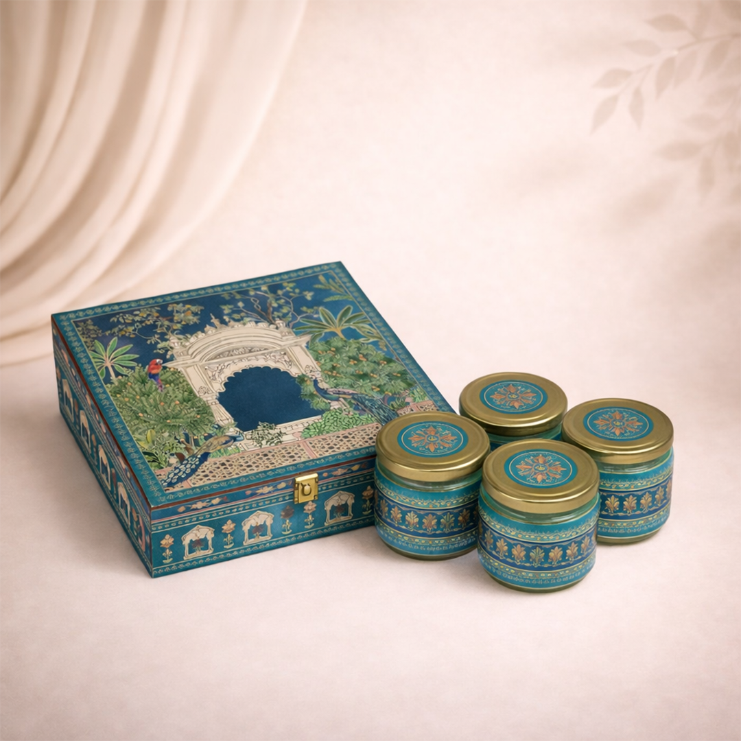 Royal Blue Peacock Luxury Sweet Jar Box-KBX10104