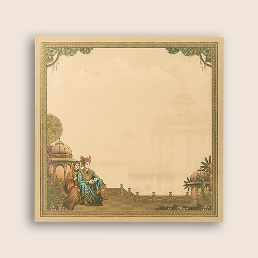 Sandal Bride Groom Laser Cut Padded Wedding Card -KAA06230