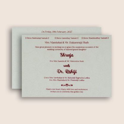 White Embossed Floral Premium Wedding Invitation Box - KSI33220