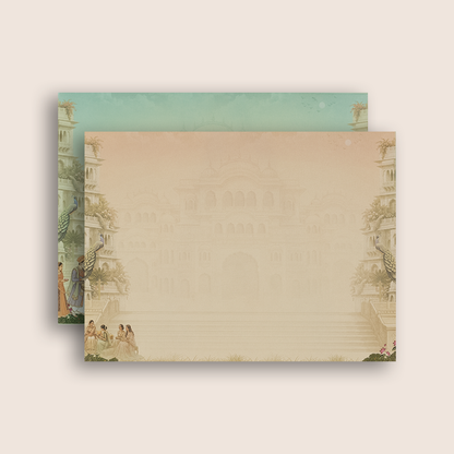 Cream Royal Elephant Baraat Padded Invitation Card - KAA06120
