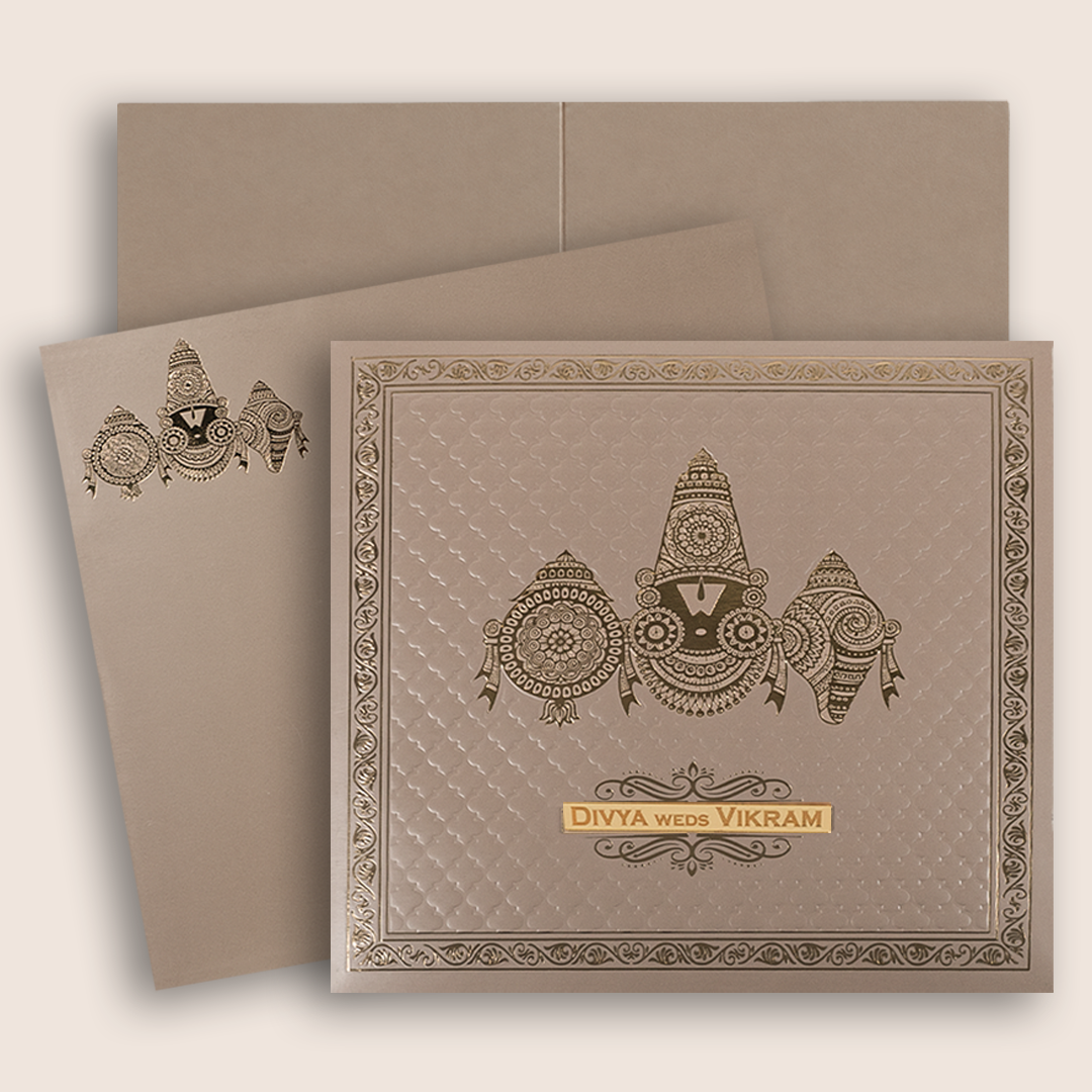 Metallic Pink Lord Balaji Wedding Card - KNPR3302P