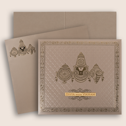 Metallic Pink Lord Balaji Wedding Card - KNPR3302P