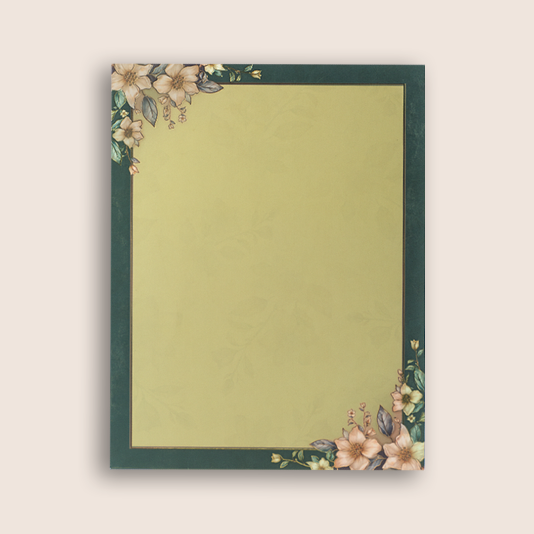 Blue White Floral Padded Wedding Card - KAA05800