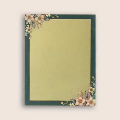 Blue White Floral Padded Wedding Card - KAA05800