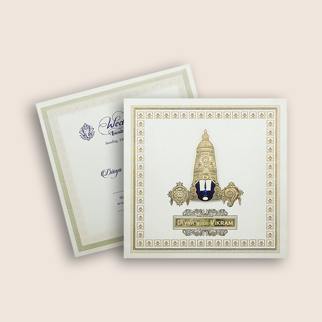 White God Balaji Theme Wedding Card - KNKD8110