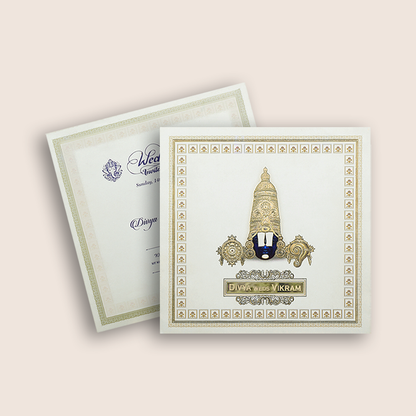 White God Balaji Theme Wedding Card - KNKD8110