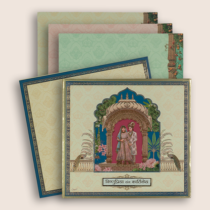 Cream Padded Bride Groom Wedding Card - KAA06400