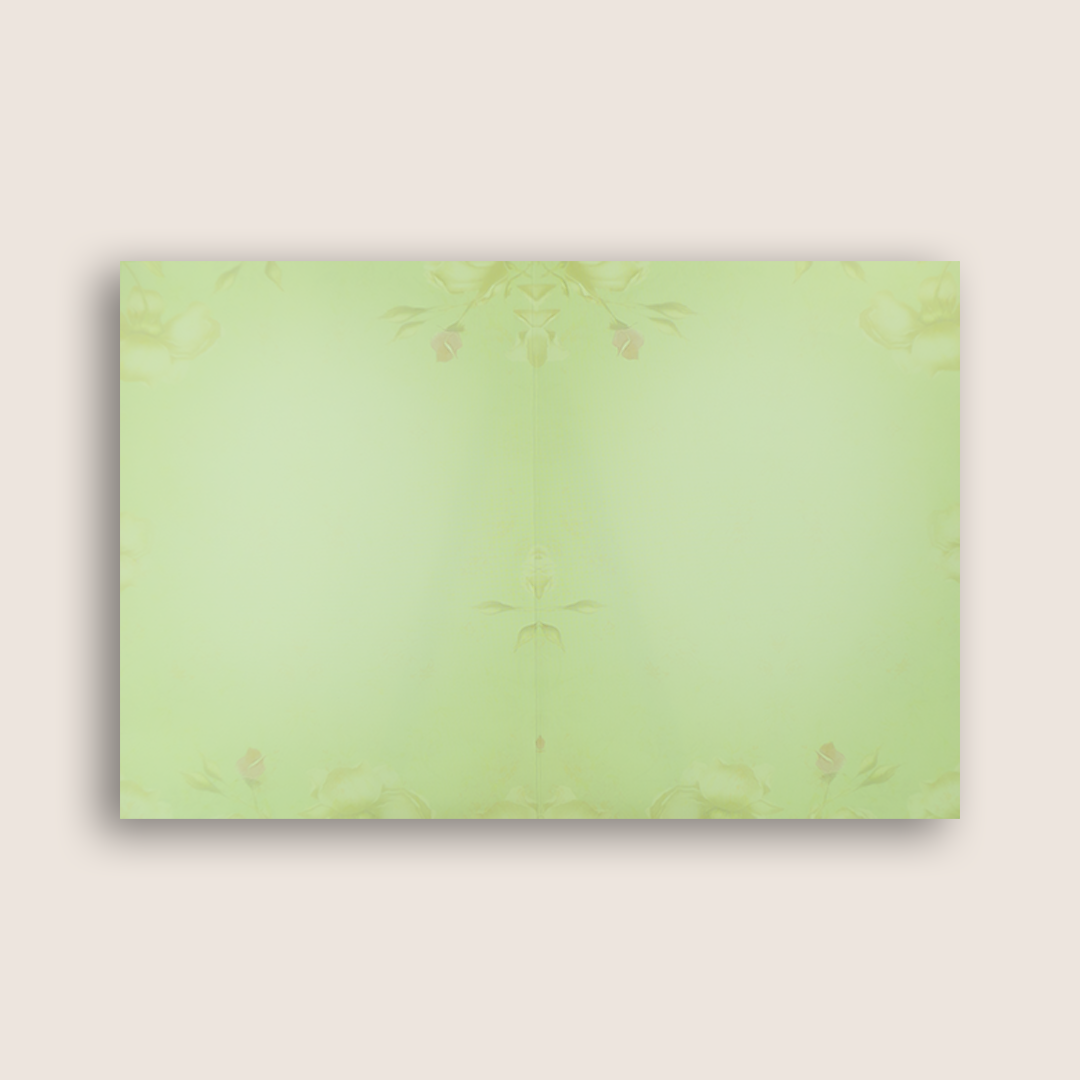 Green Floral Door Style Wedding Card - KNKC4097