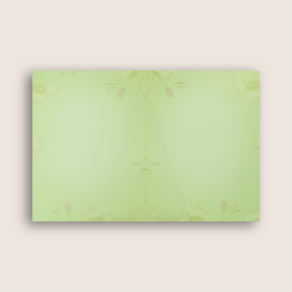 Green Floral Door Style Wedding Card - KNKC4097