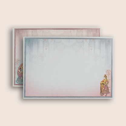 Lavender Royal Palace Bride Groom wedding card -KAA05320