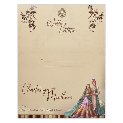 Purple Palace Padded Wedding Card-KSH73130