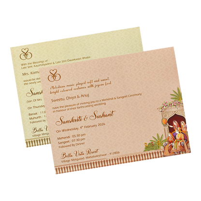 Royal Palace Bag Style Wedding Card-KSI64690