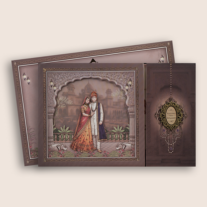 Warm Pink Floral Padded Invitation card - KJTS1918