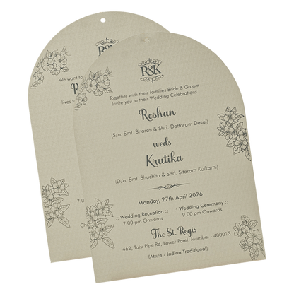 Dusty Grey Floral Wedding Card-KSI64890