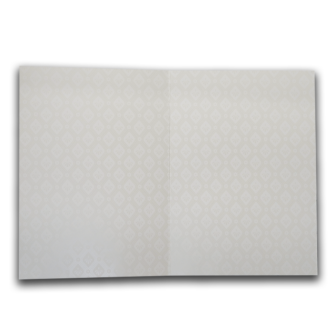 White Pastel Green Ganesha Temple Wedding Card-KNA2401G