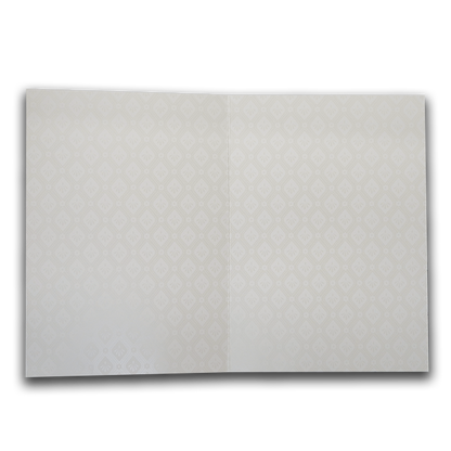 White Pastel Green Ganesha Temple Wedding Card-KNA2401G