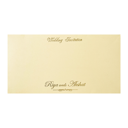 Cream Simple Padded Wedding Card-KMMWD1169