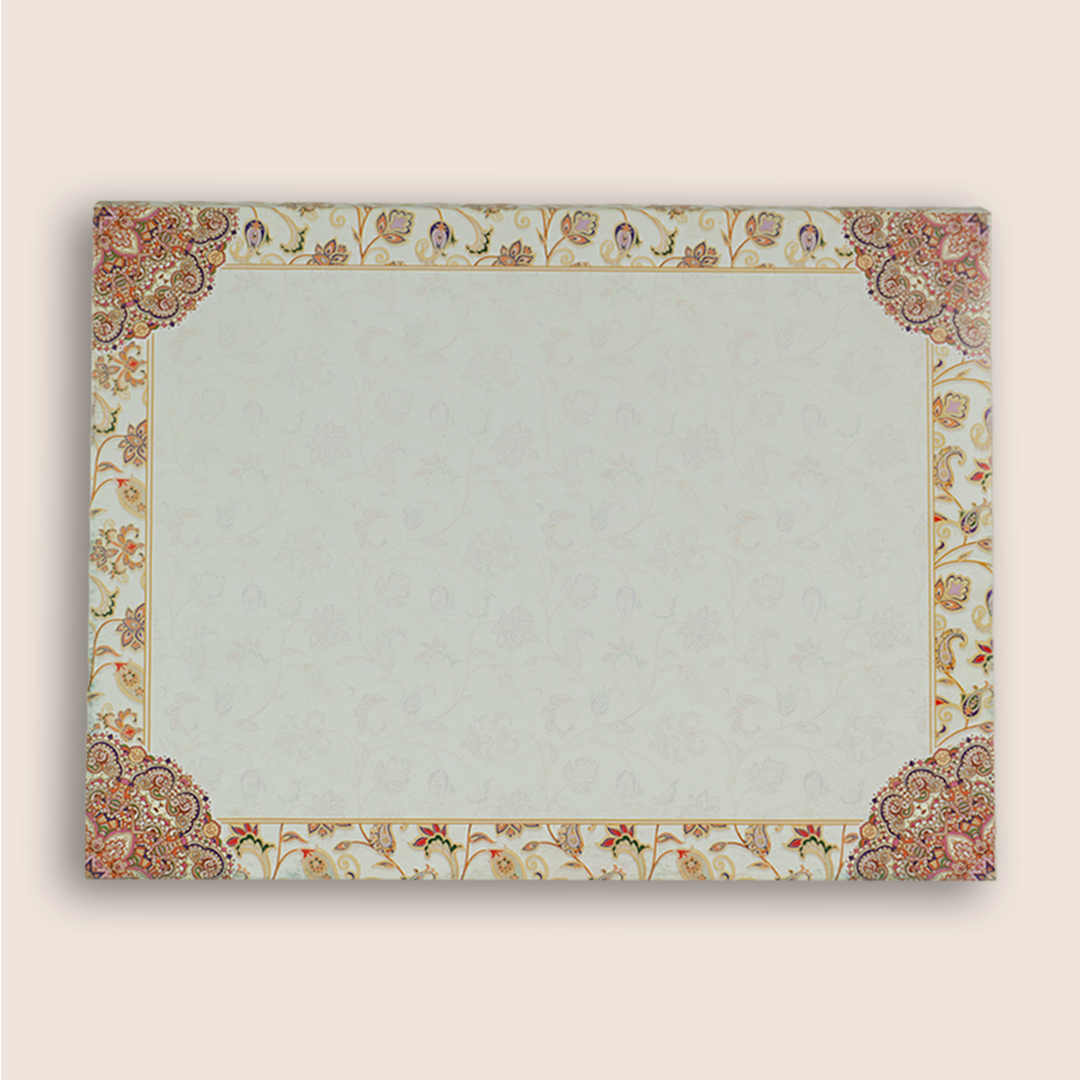 Cream Colourfull Floral Wedding Card - KAA05390