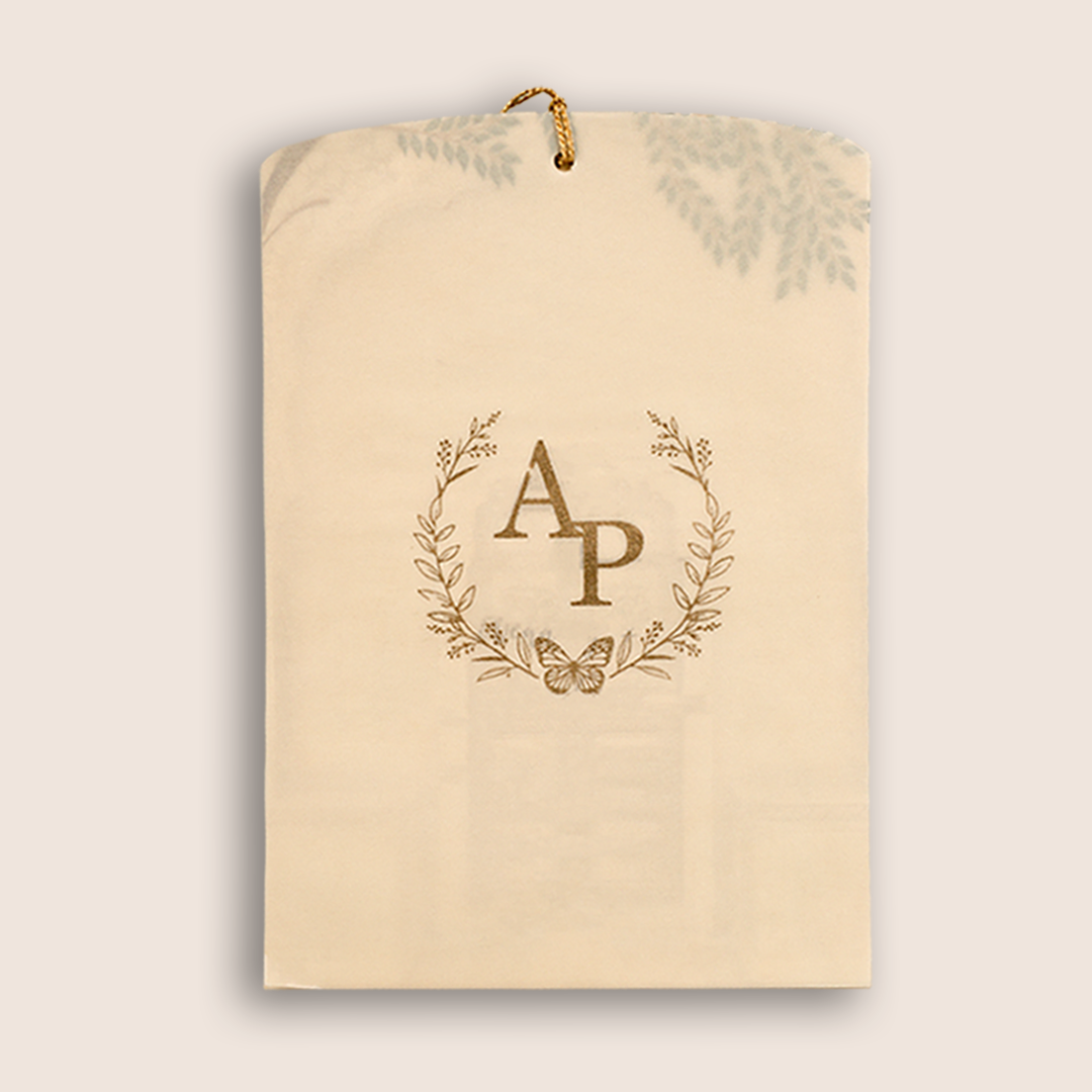 Cream Elephant Bag Style Wedding Card - KVN06330