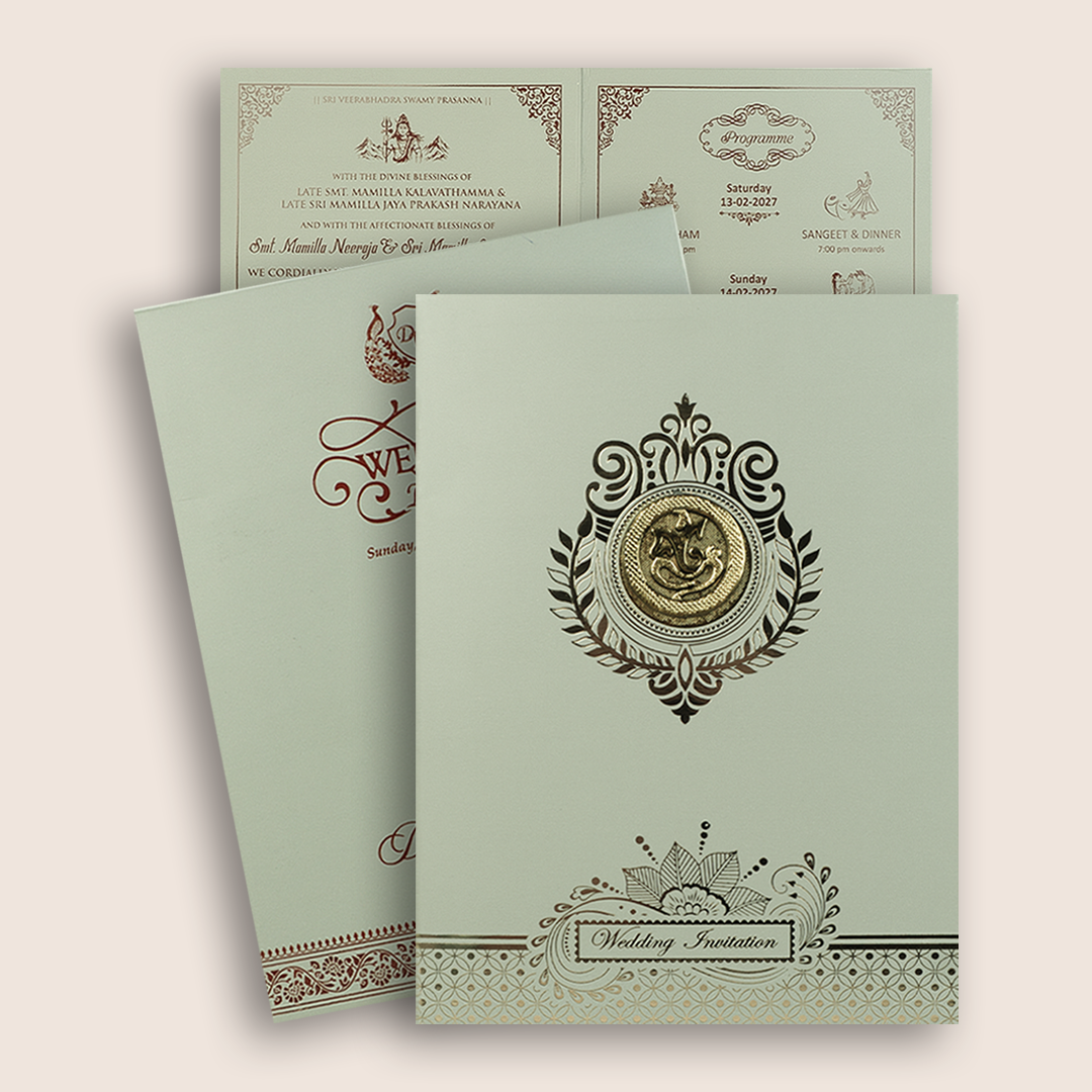 Grey Floral Wedding Invitation - KNRR7073G