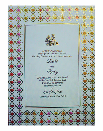 Violet Ultra Premium Velvet Invitation Box With Scodix Print-KNKUP010