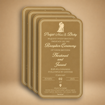 Gold Premium Laser Cut Luxury Invitation Box - KNLW20247