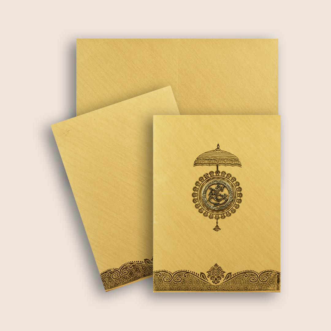Gold Wedding Invitation Card-KNCM24GG