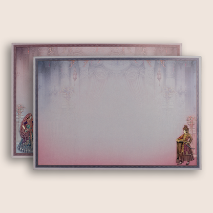 Lavender Padded Bride Groom Wedding Card - KAA05970