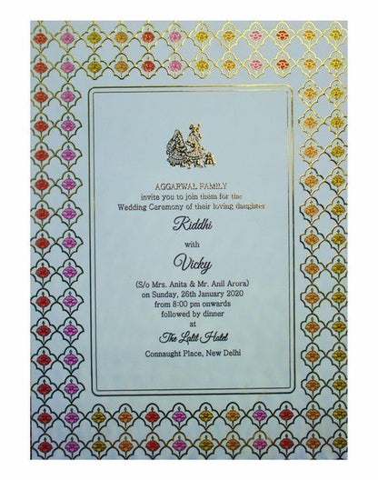 Violet Ultra Premium Velvet Invitation Box With Scodix Print-KNKUP010-King of Cards