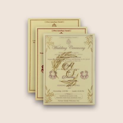 Maroon Floral Single Side Flap Marriage Invitation - KMARA520