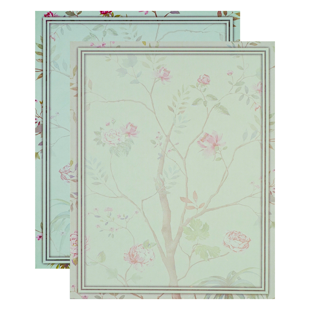 Blue Padded Floral Wedding Card-KNMO9316