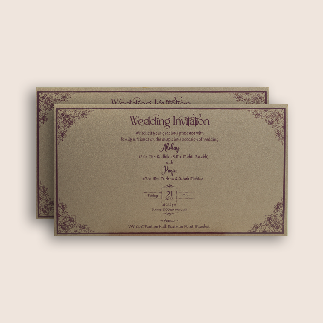 Pastel Grey Floral Wedding Card - KPR07510