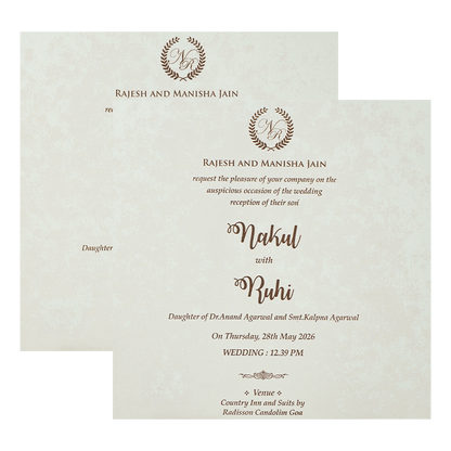 White Elephant Procession Wedding card-KRE28580