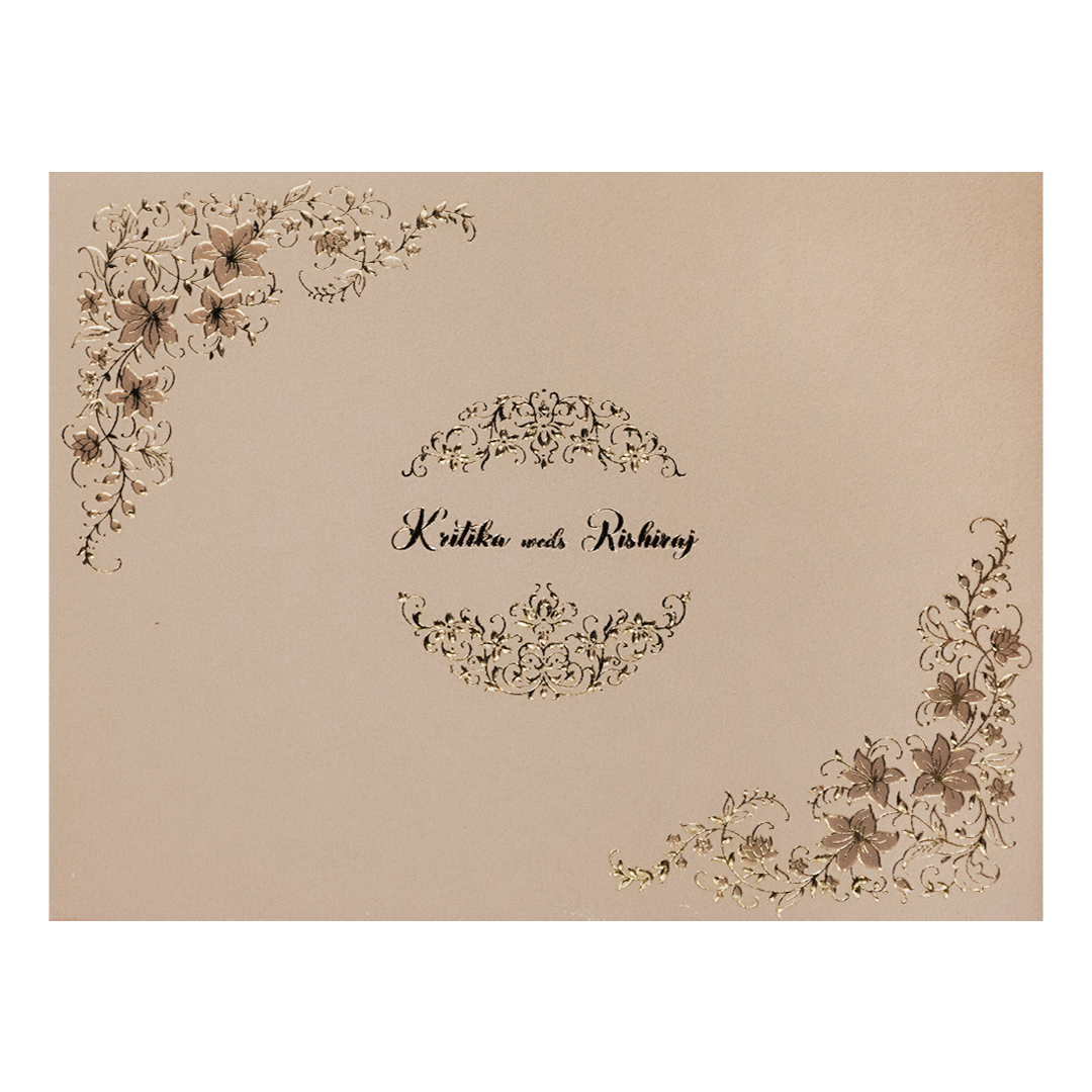 Pink Floral Padded Wedding Card-KSI64260