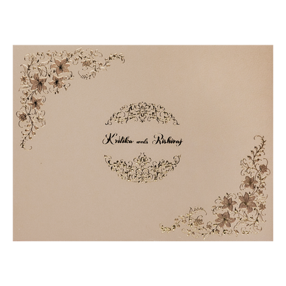 Pink Floral Padded Wedding Card-KSI64260