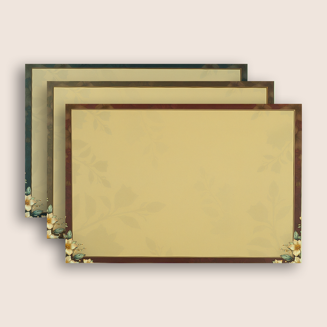Royal Blue Floral Padded Wedding Card - KAA06000