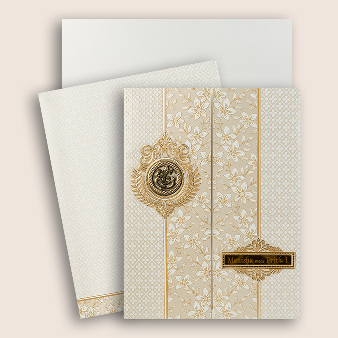 White Door Style Floral Invitation Card-KNJS2069