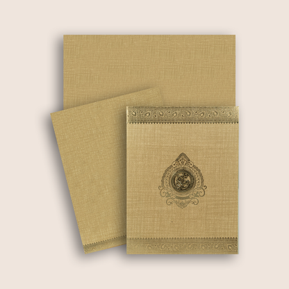 Gold Metallic Floral Wedding Card - KNK50122