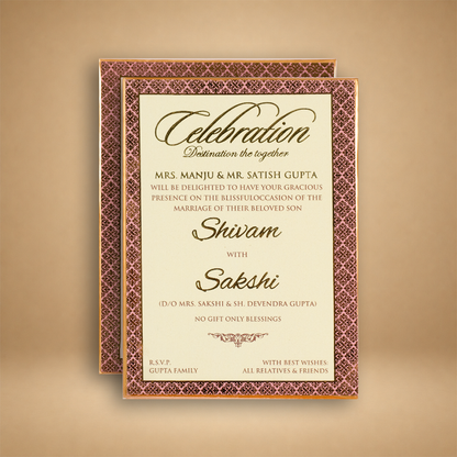 Pink Velvet Luxury Wedding Invitation Box - KSBMD050