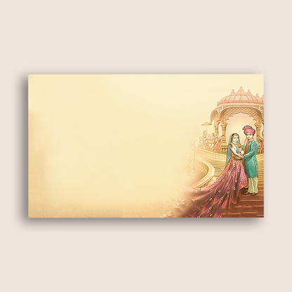 Pink Bride Groom Door Style Wedding Card - KAA05440