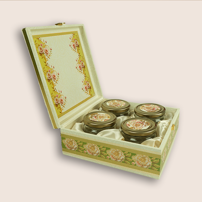 White Elegant Floral Luxury Sweet Jar Box - KBX27017