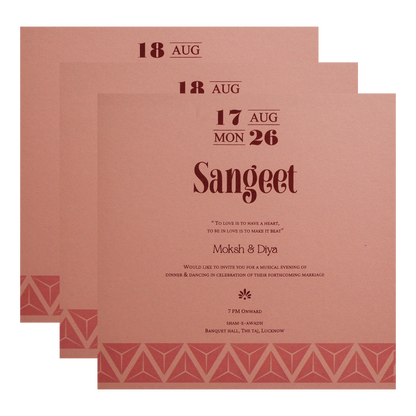 Rose Gold Padded Wedding Invitation Card-KPR24780